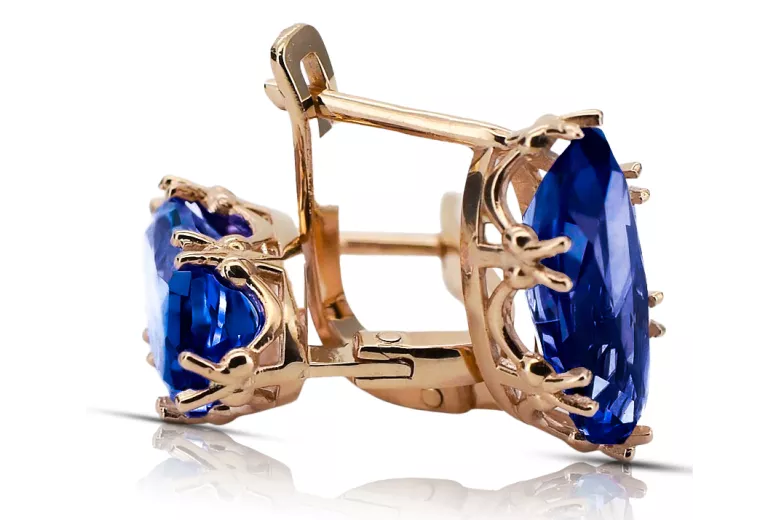 Earrings Sapphire Original Vintage 14K Rose Gold Vintage craft vec021r